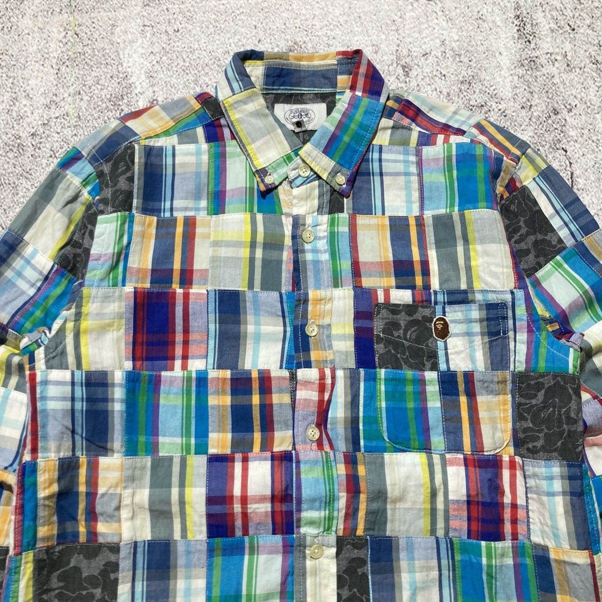 Bape OG Bape A Bathing Ape Camo Patchwork Long Slevee Shirt Size US S / EU 44-46 / 1 - 2 Thumbnail