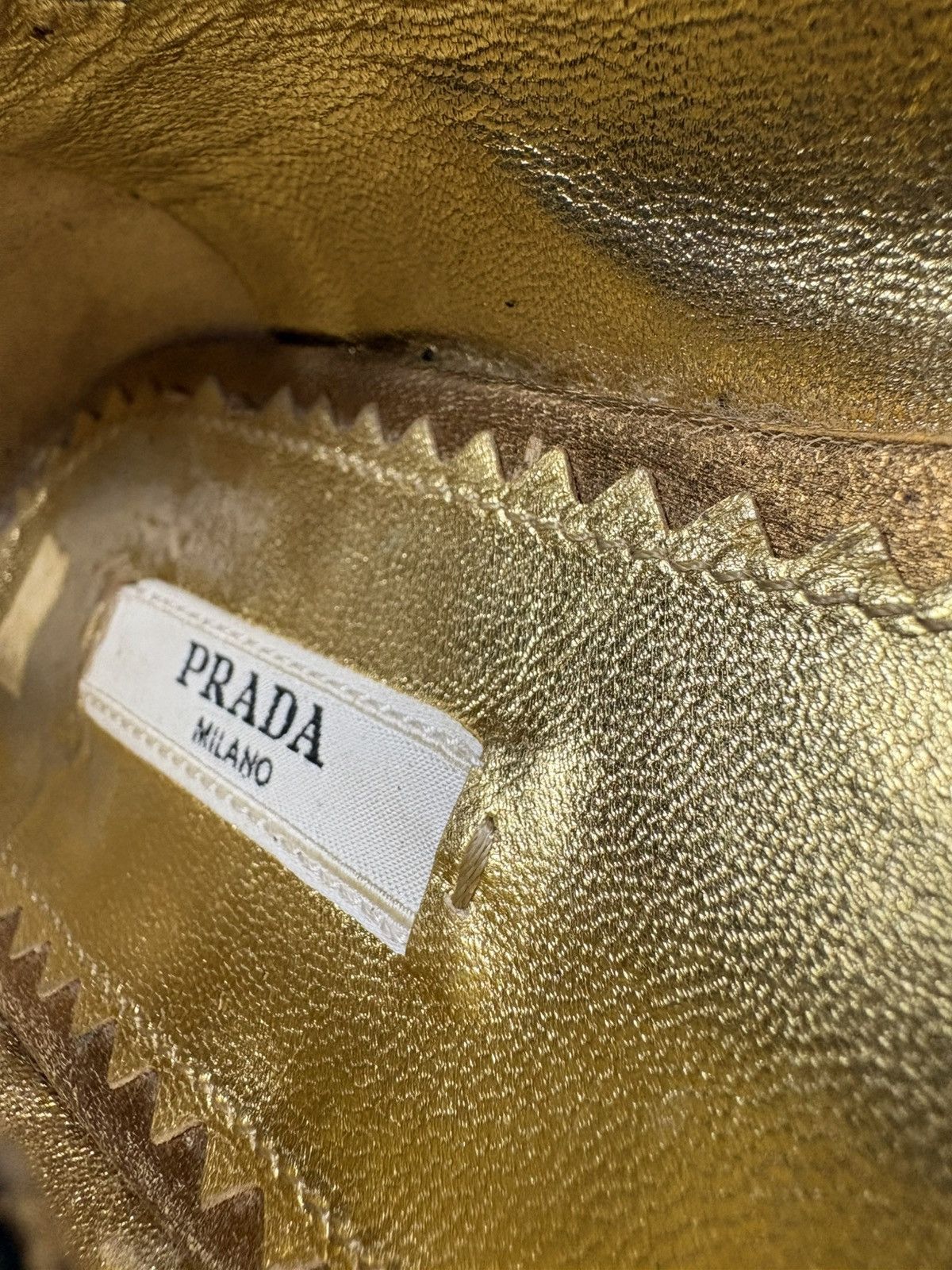 Prada Archive Prada Milano Metallic Gold Ballet Flats 38.5 Vintage Size US 8.5 / IT 38.5 - 10 Thumbnail