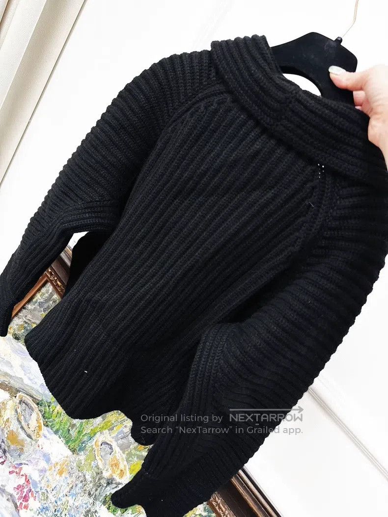 Chanel Chanel 20k black pit strip one-button knitted curved hem c Size XS / US 0-2 / IT 36-38 - 8 Thumbnail
