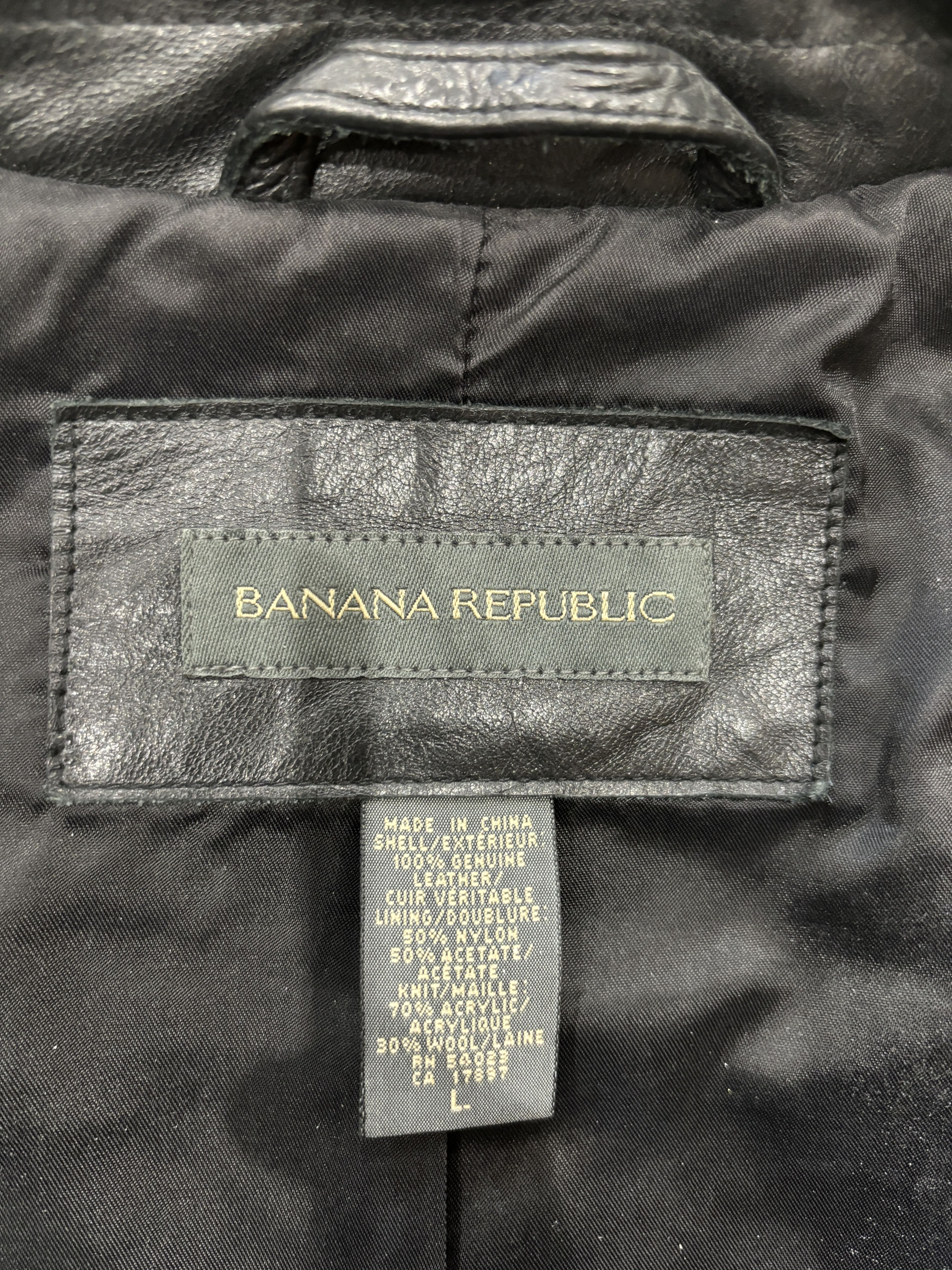 Banana Republic Banana Republic Flight Leather Jacket Size US L / EU 52-54 / 3 - 3 Thumbnail