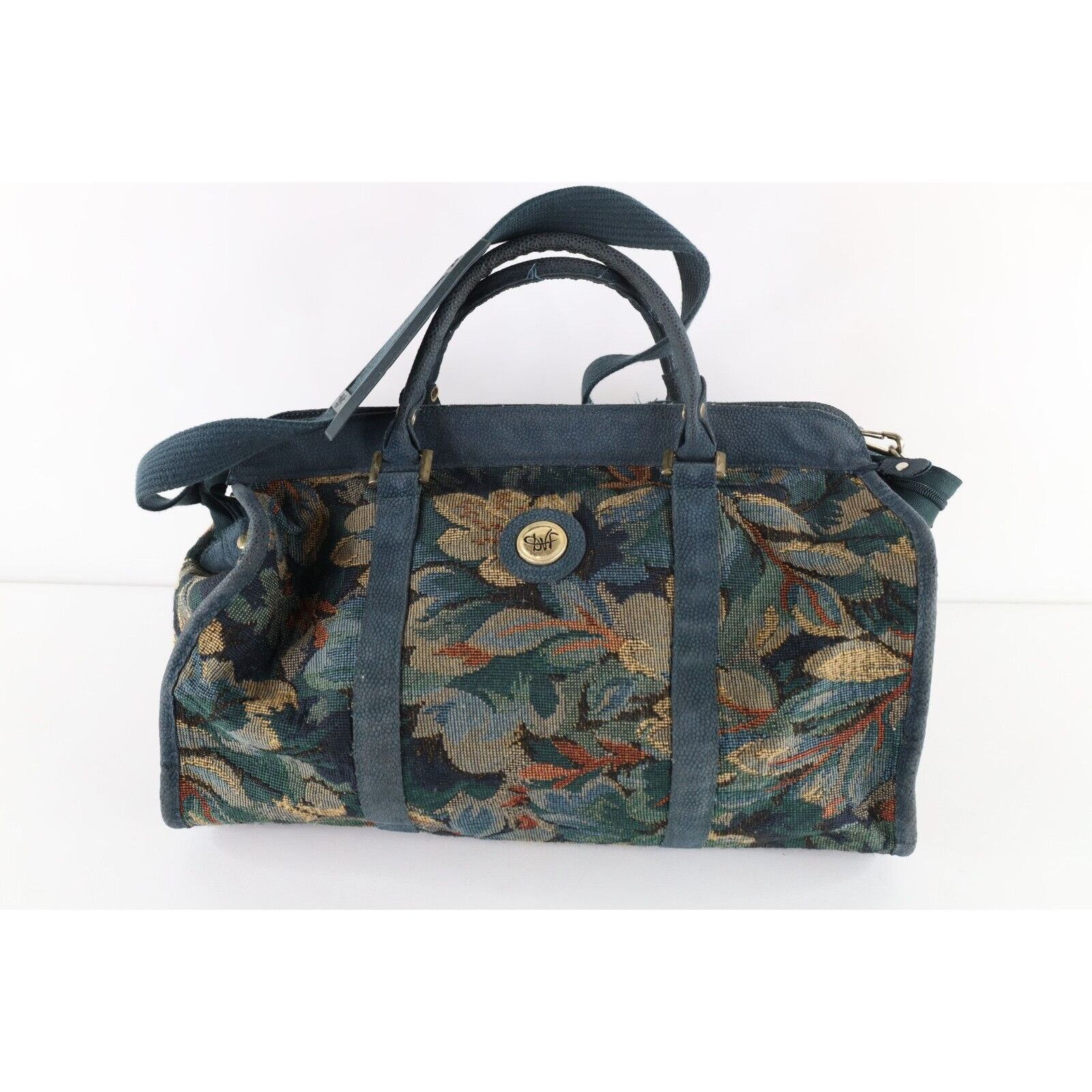 Diane von Furstenberg × Vintage Vintage 90s Diane von Furstenberg DVF Suede Trim Flower Bag Size ONE SIZE - 1 Thumbnail
