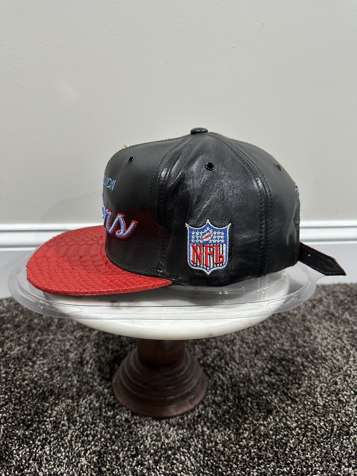 Just Don Just Don x Mitchell & Ness NFL Houston Oilers Leather Hat Size ONE SIZE - 4 Thumbnail