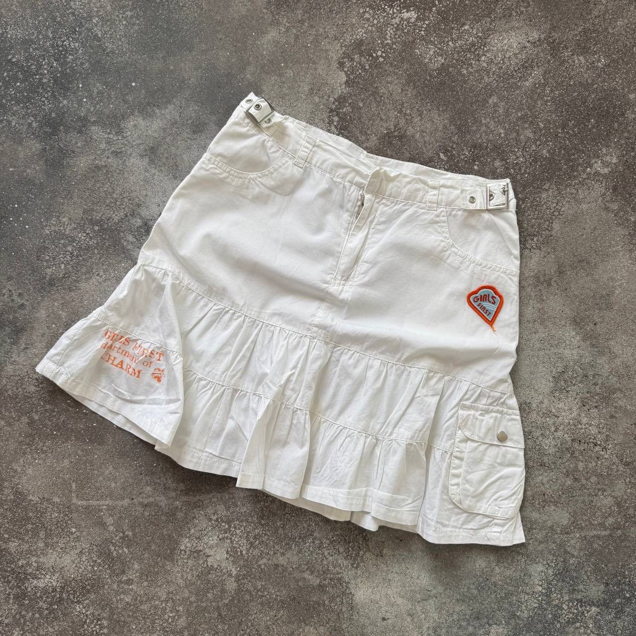 20471120 × Vintage Y2K Super Sexy Glamour Vintage White Skirt Size 26" / US 2 / IT 38 - 2 Thumbnail