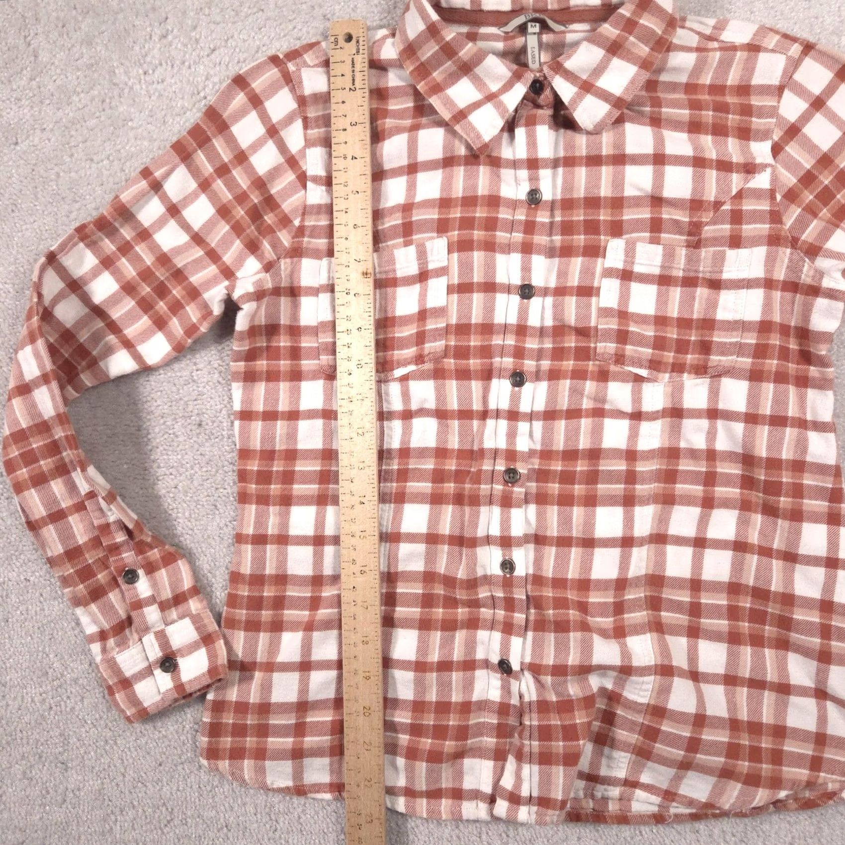 BKE BKE Indio Shirt Womens M Brown Plaid Flannel Button Front Long Sleeve Size M / US 6-8 / IT 42-44 - 6 Thumbnail