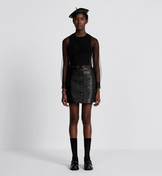 Dior o1sh3x0225 'CD' Button Short Skirt in Black Size 30" / US 8 / IT 44 - 4 Thumbnail