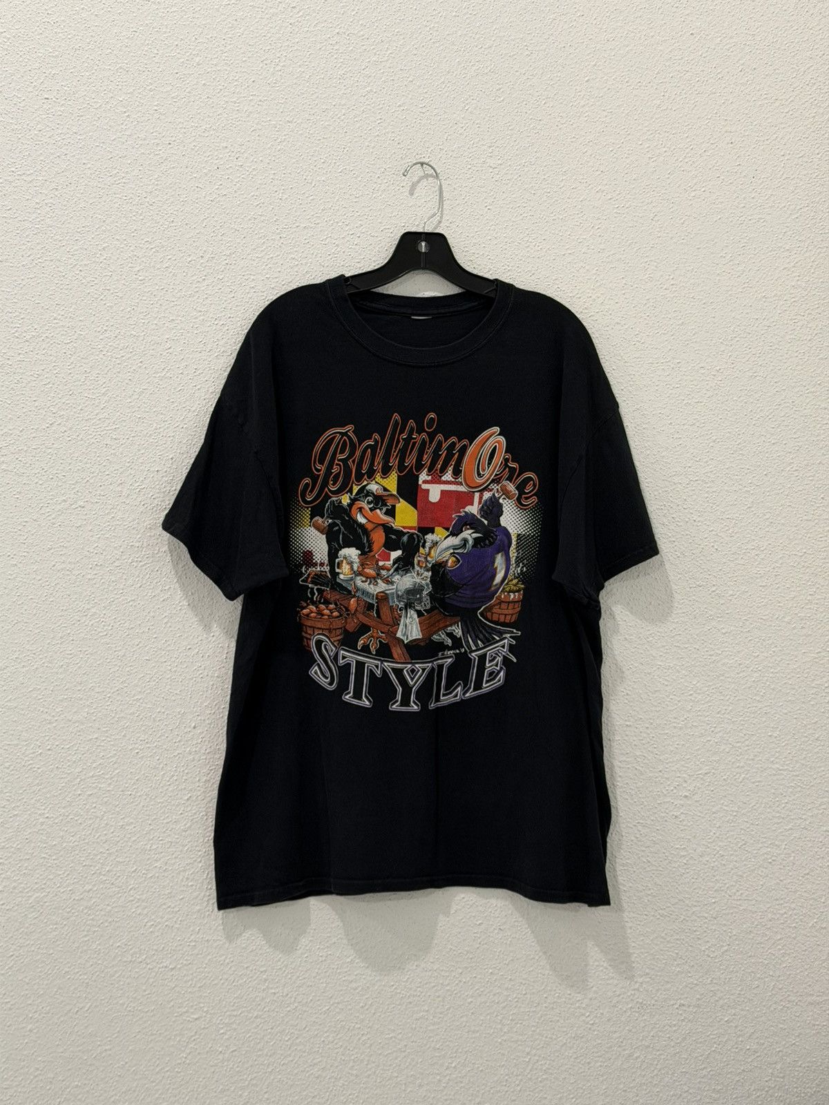 Vintage Vintage 90s Y2K Orioles Ravens Baltimore Style GraphicTee XL Size US XL / EU 56 / 4 - 1 Thumbnail