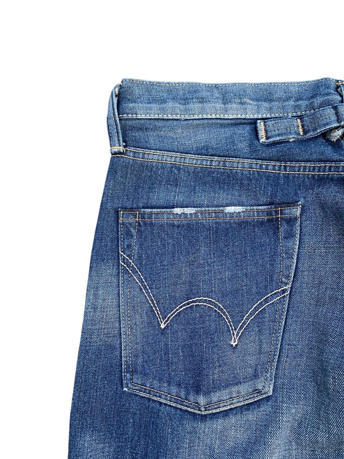Kapital VINTAGE EDWIN 505zx SELVEDGE BUCKLE BACK DISTRESSED DENIM Size US 35 - 14 Thumbnail