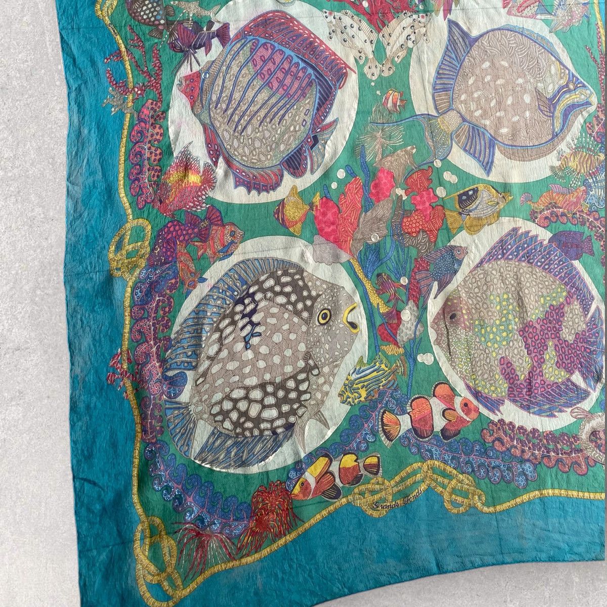 Hermes Hermes Grands Fonds Blue Silk Scarf Size ONE SIZE - 3 Thumbnail
