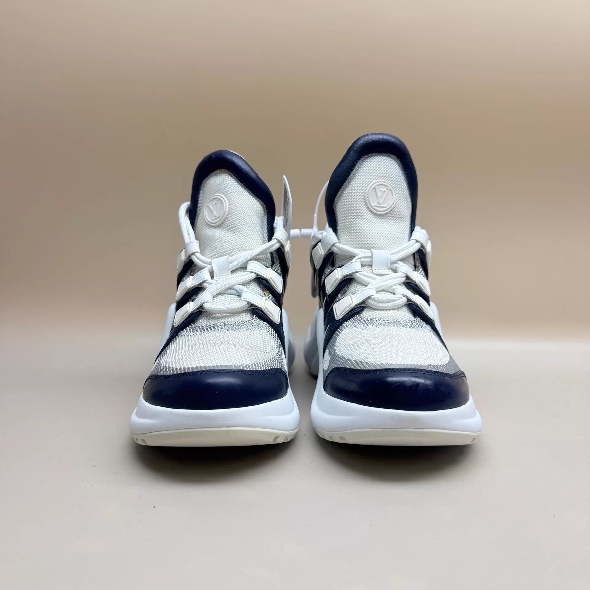 Louis Vuitton LV White/Blue/Pink Monogram Dad Sneaker 36.5 95 New Size US 6 / IT 36 - 2 Thumbnail