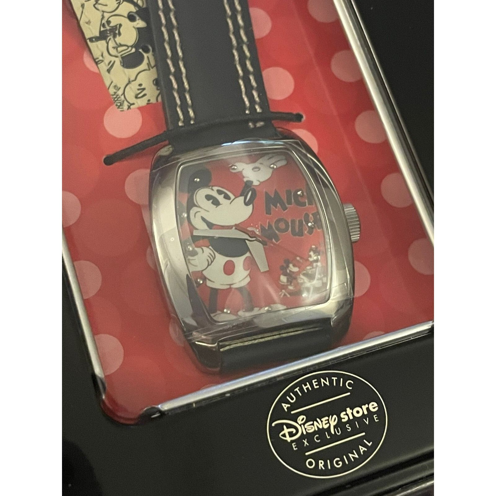 Disney Vintage Red Classic Disney Store Mickey Mouse Watch Tin Box Size ONE SIZE - 2 Thumbnail