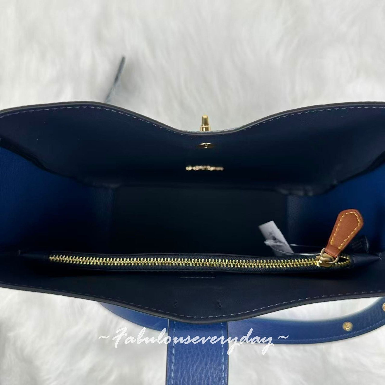 Coach Coach Hadley Convertible Crossbody Leather/Gold/Deep Blue Size ONE SIZE - 9 Thumbnail