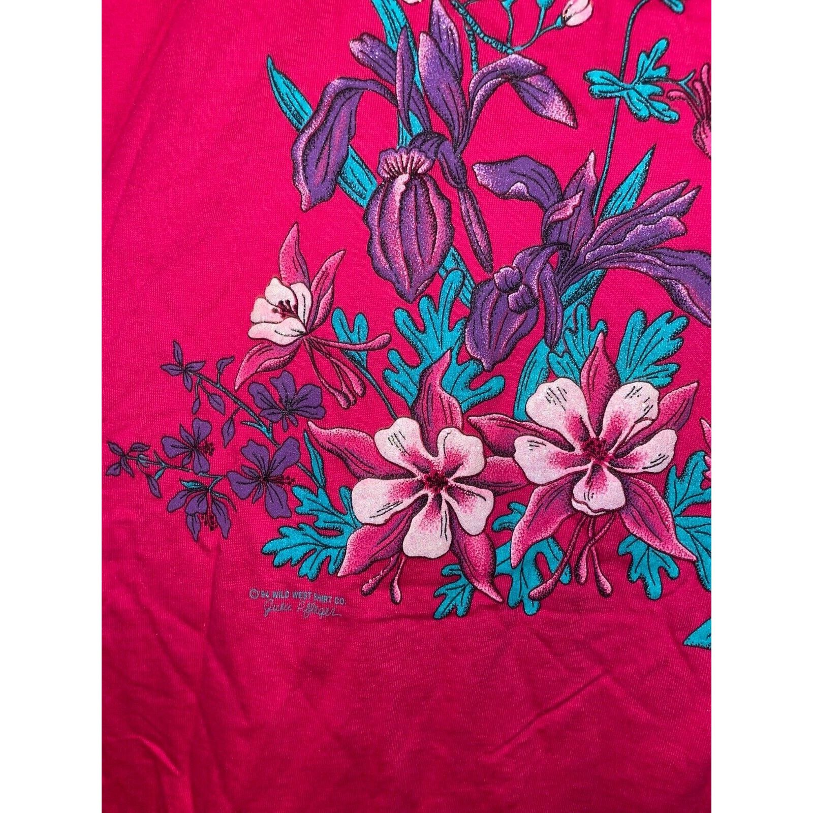 Jerzees Vintage Montana Garden Shirt Pink Graphic Tee VTG 90s Large Size US L / EU 52-54 / 3 - 5 Thumbnail