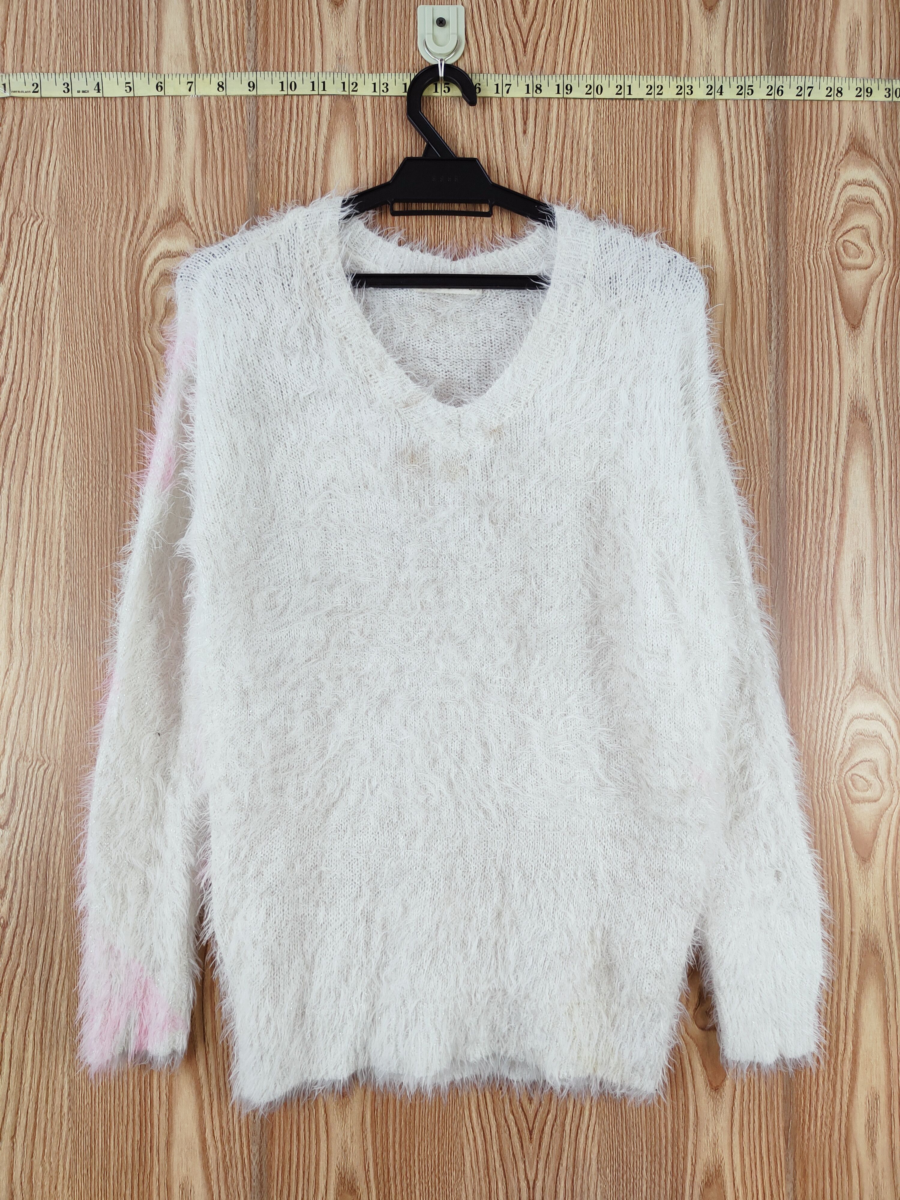 Japanese Brand × Vintage Shoo La Rue White Fur Mohair Knitwear Size L / US 10 / IT 46 - 1 Thumbnail