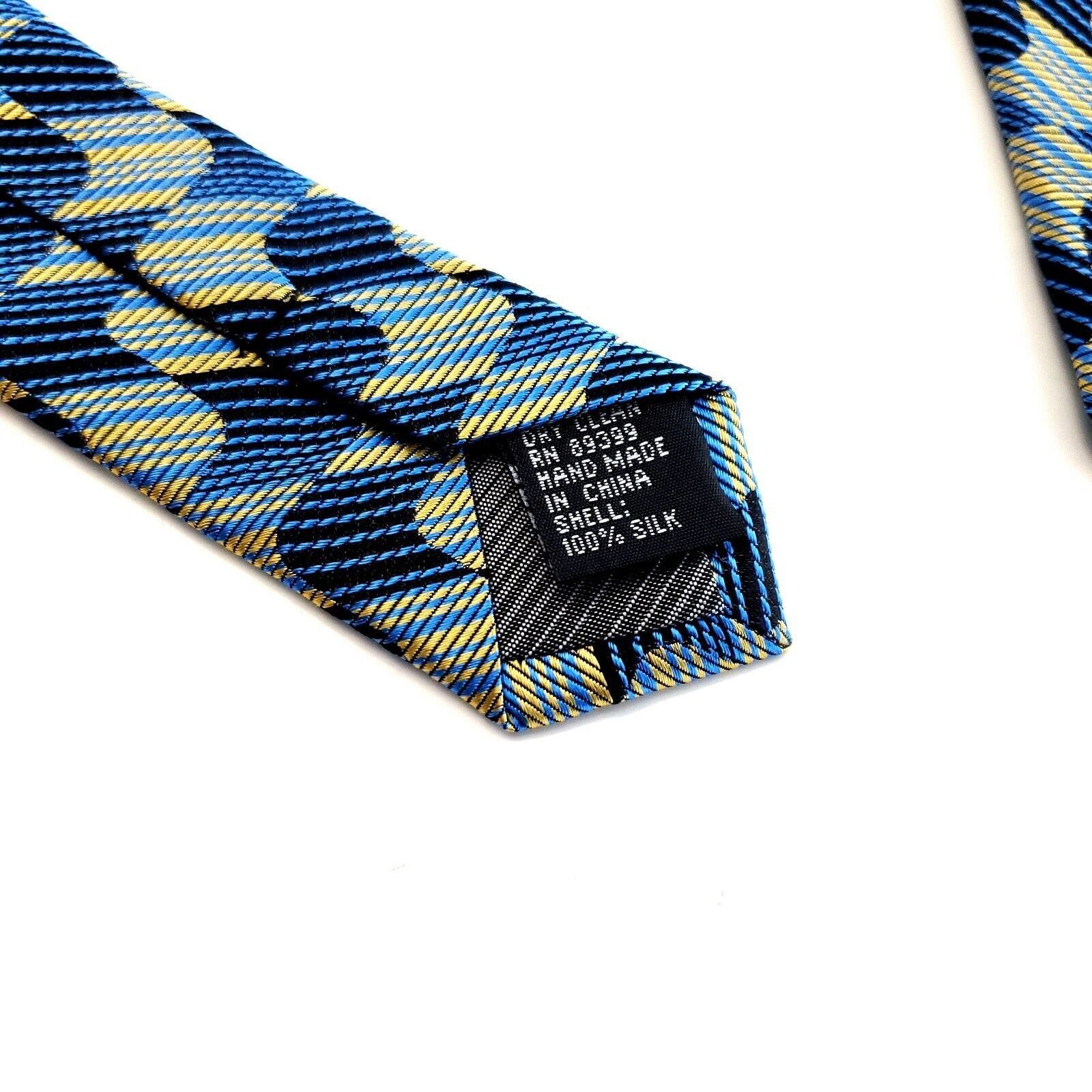 Jhane Barnes Jhane Barnes Woven Blue Yellow Woven Abstract Geometric Silk Size ONE SIZE - 6 Thumbnail