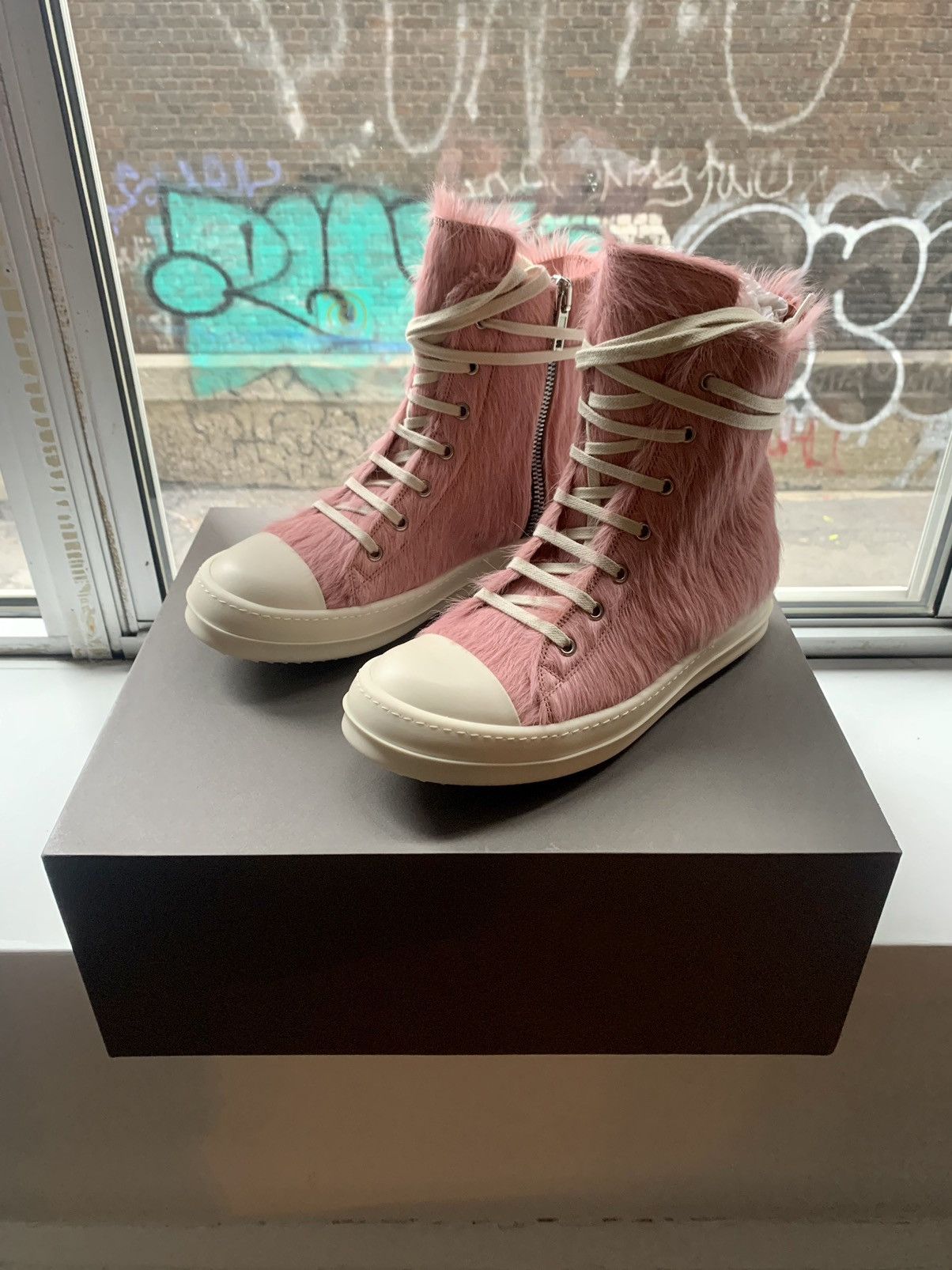 image of Rick Owens Dirty Pink Pony Ramones Shoes, Women's (Size 10)
