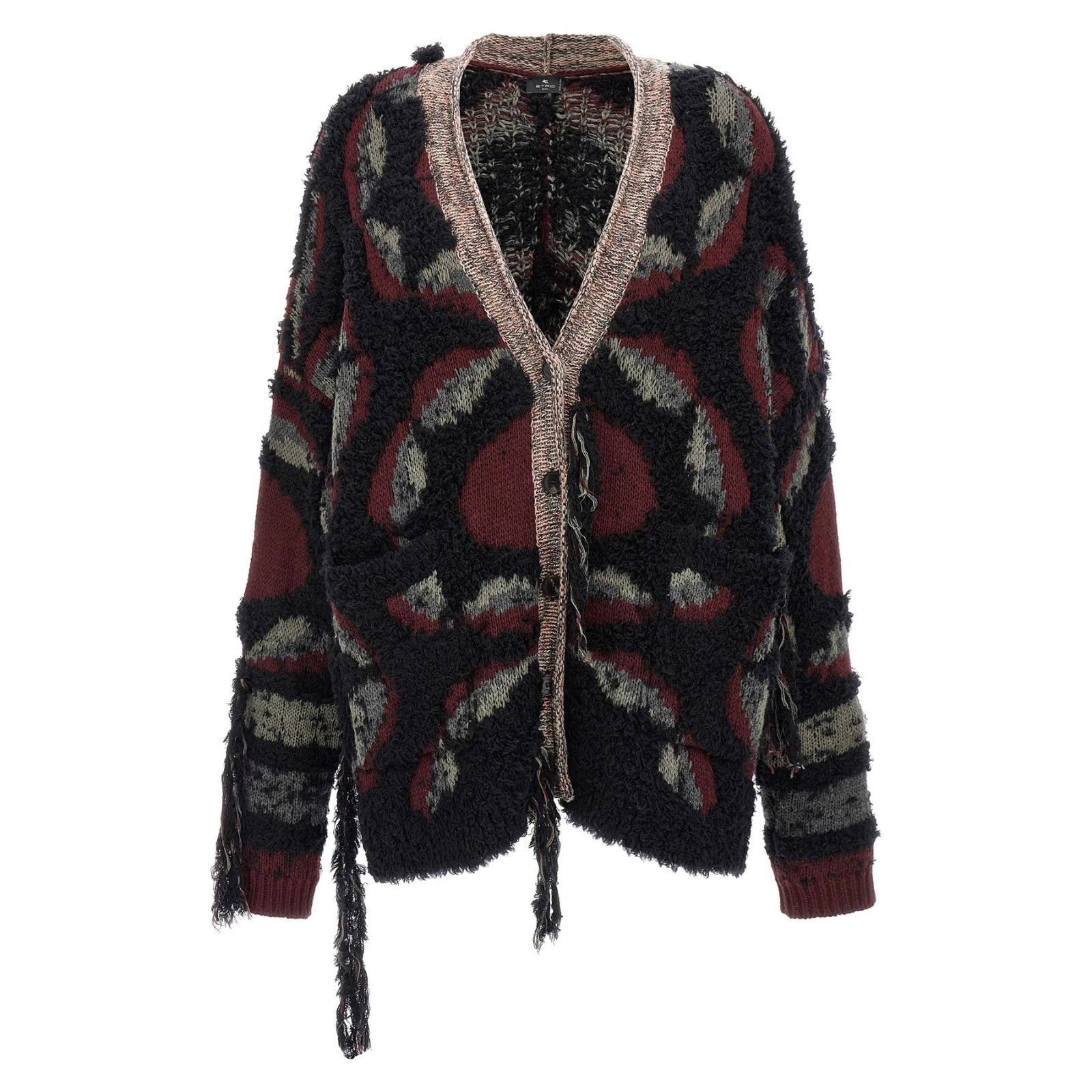 Etro ETRO Multicolor Fringed Oversize Cardigan New & Authentic (W Size S / US 4 / IT 40 - 1 Thumbnail