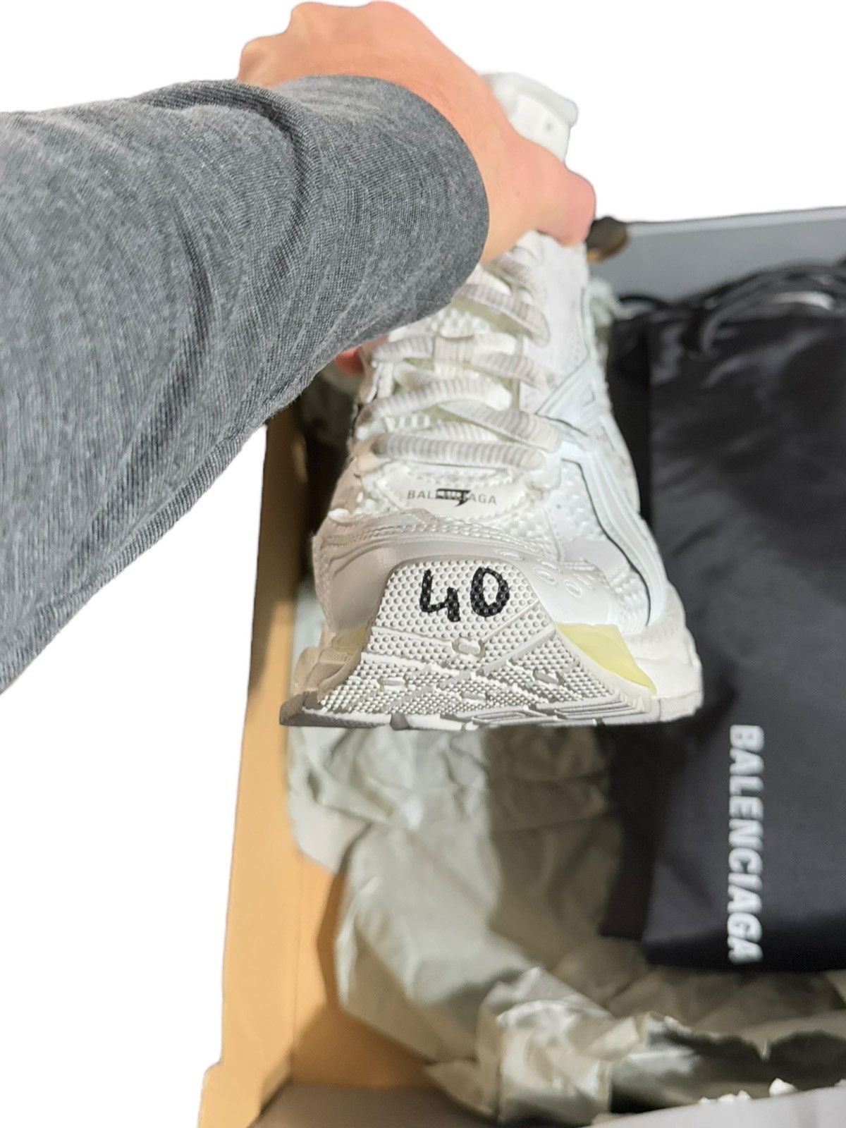 Balenciaga White High Top Mid Runner Size US 7 / EU 40 - 9 Thumbnail