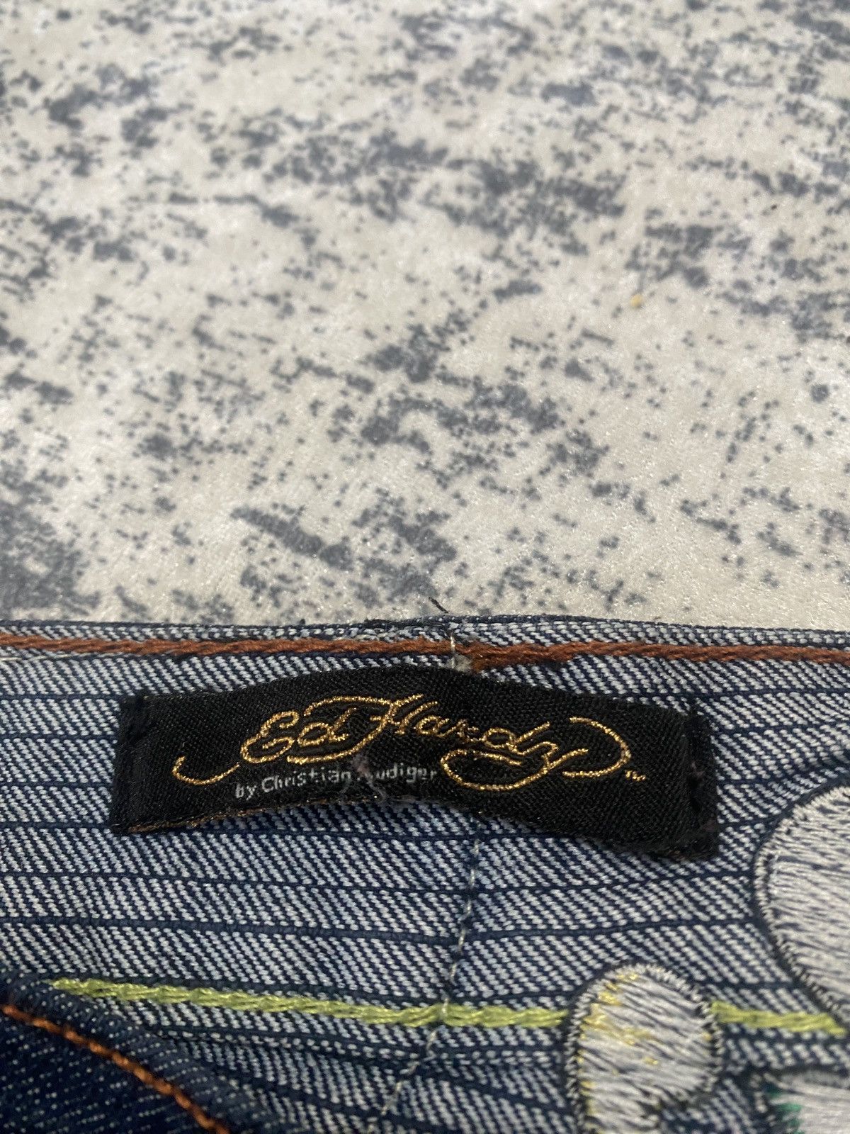 Christian Audigier Ed hardy x christian audiger vintage drip skull in ass jeans Size 29" - 2 Thumbnail
