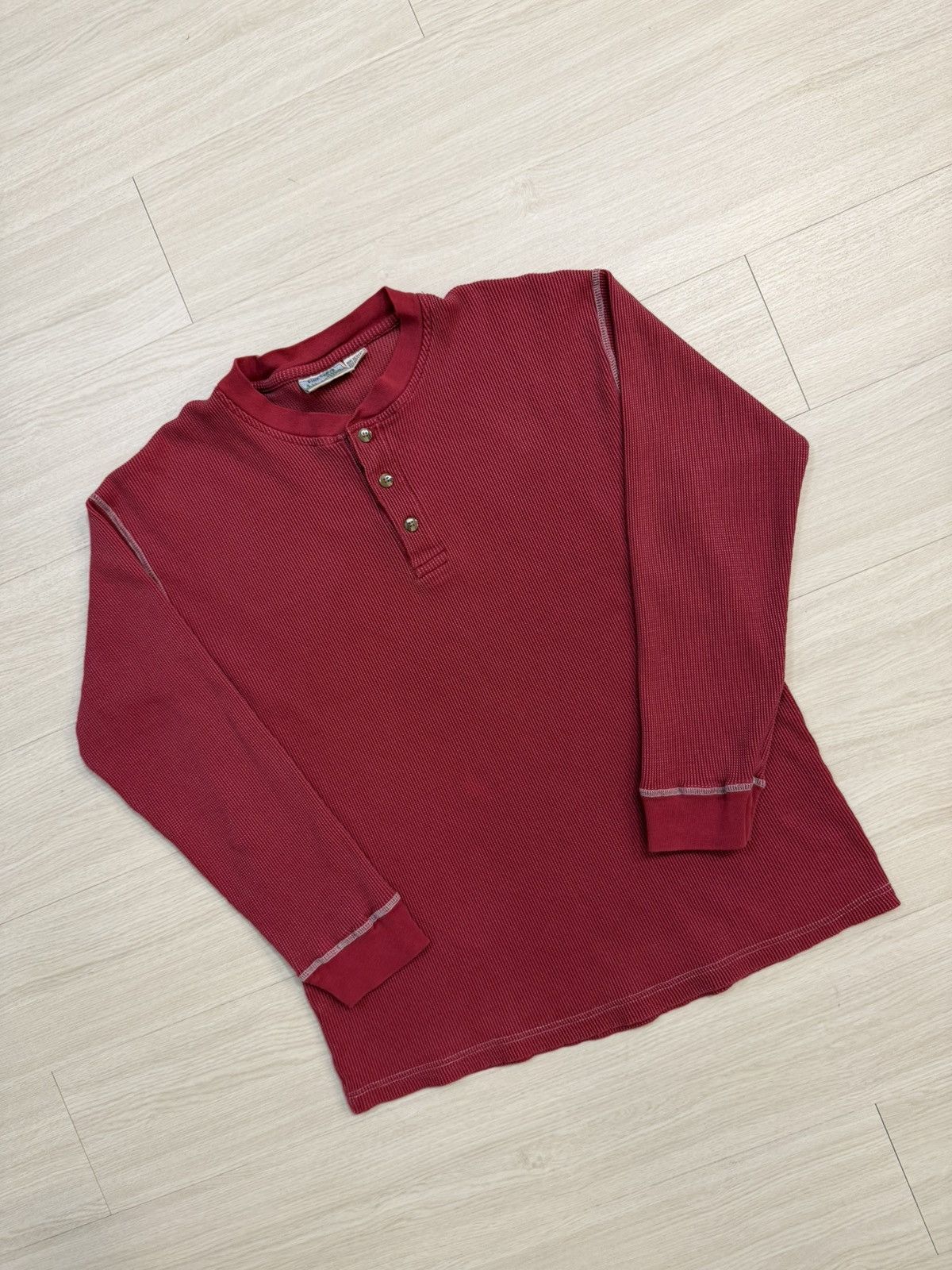 Other 90’s Vintage Red Henley Thermal Shirt Size US XL / EU 56 / 4 - 2 Thumbnail