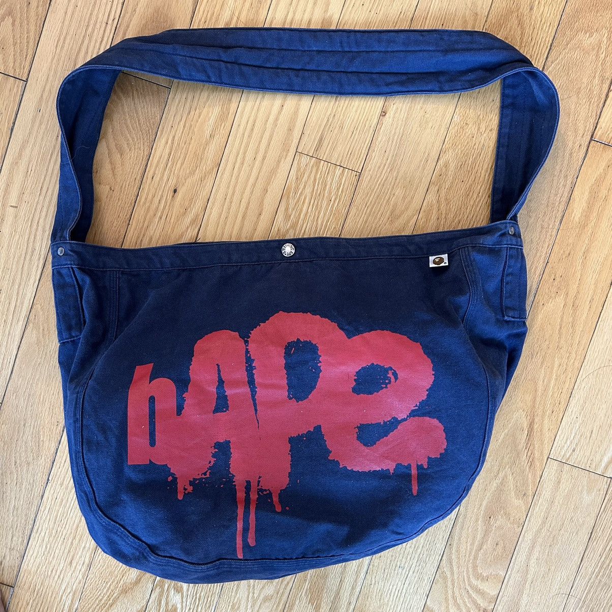 Bape Bape Cotton Messanger Bag STASH Logo Navy Size ONE SIZE - 2 Thumbnail