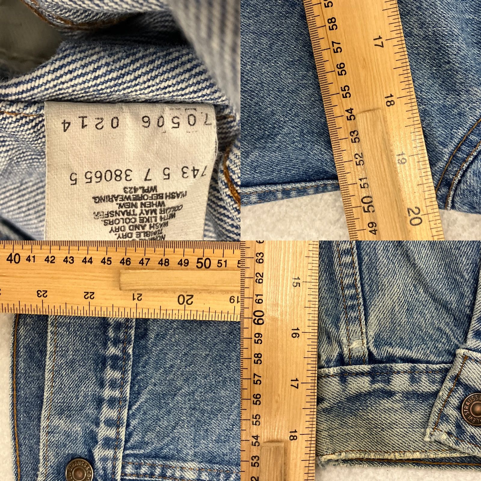 Levi's VINTAGE Levi’s 70506 Denim Jacket Mens 40R Blue USA Trucker 80s 90s Size US XXS / EU 40 - 8 Thumbnail