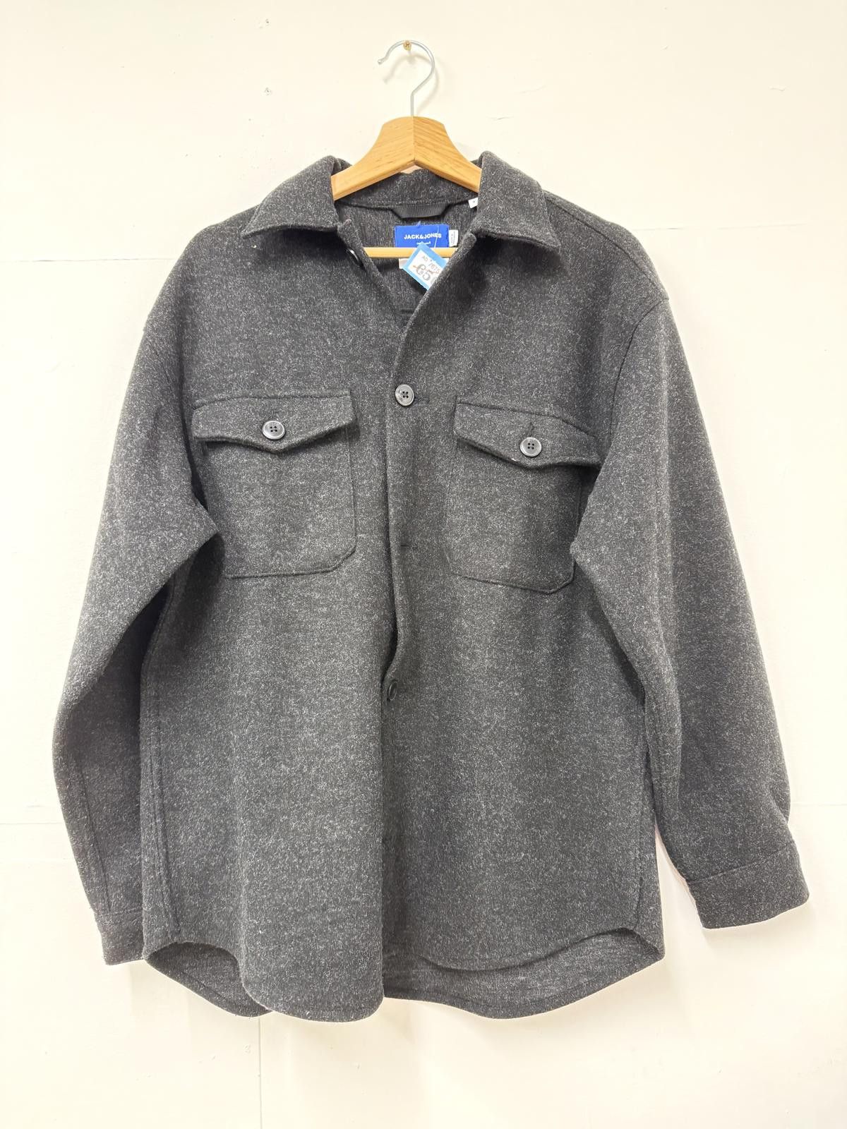 Jack & Jones Jack & Jones Originals Grey Wool Blend Shirt Jacket Size S Size US S / EU 44-46 / 1 - 1 Thumbnail