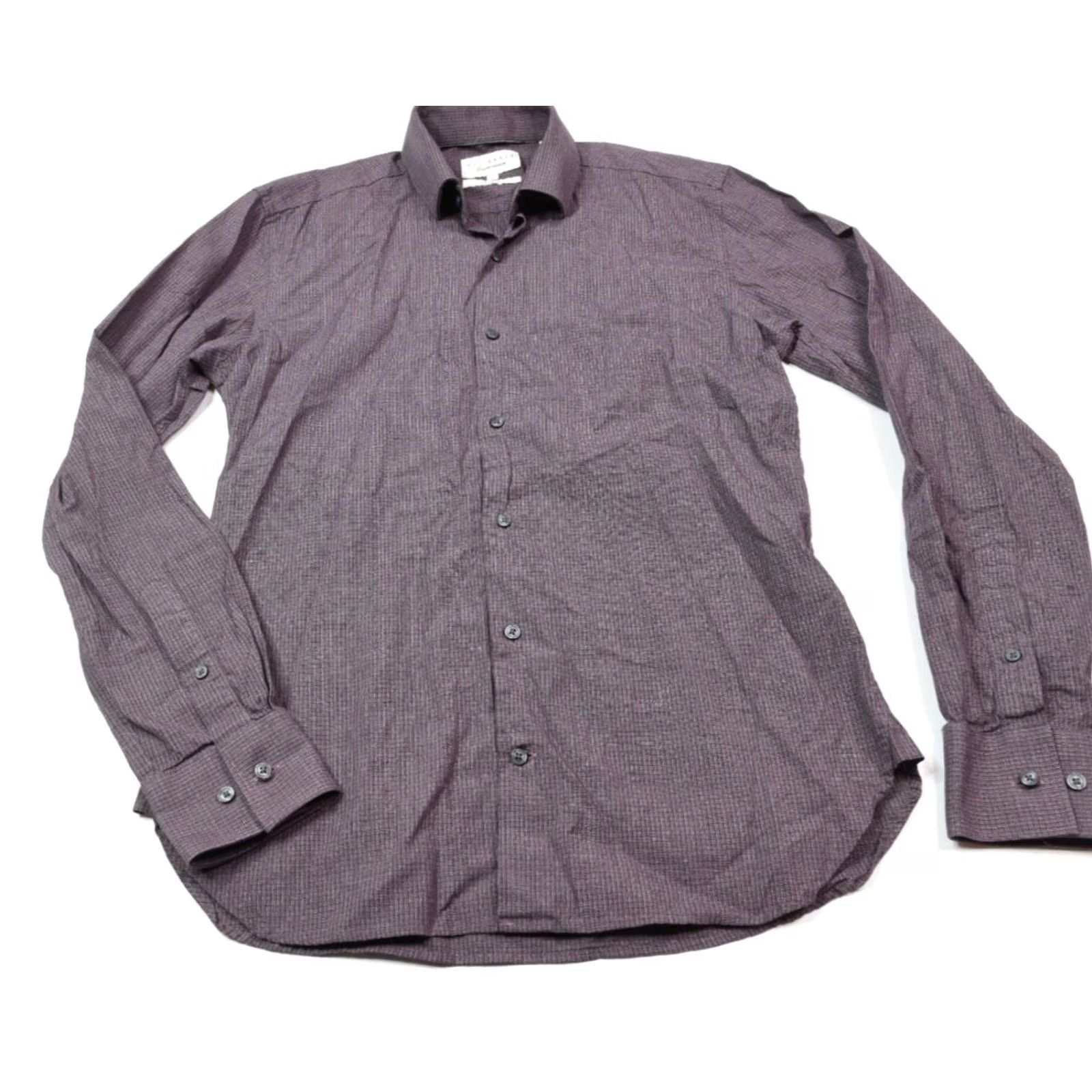 Ted Baker Ted Baker Endurance Shirt Mens 15 Purple Long Sleeve Button-Up Slim Fit Cotton Shirt Size US M / EU 48-50 / 2 - 2 Thumbnail