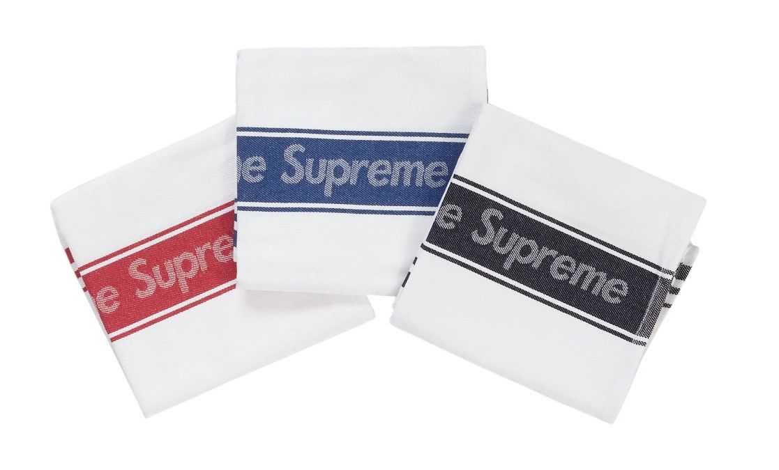 image of Supreme Dish Towels Set Of 3 in White, Men's