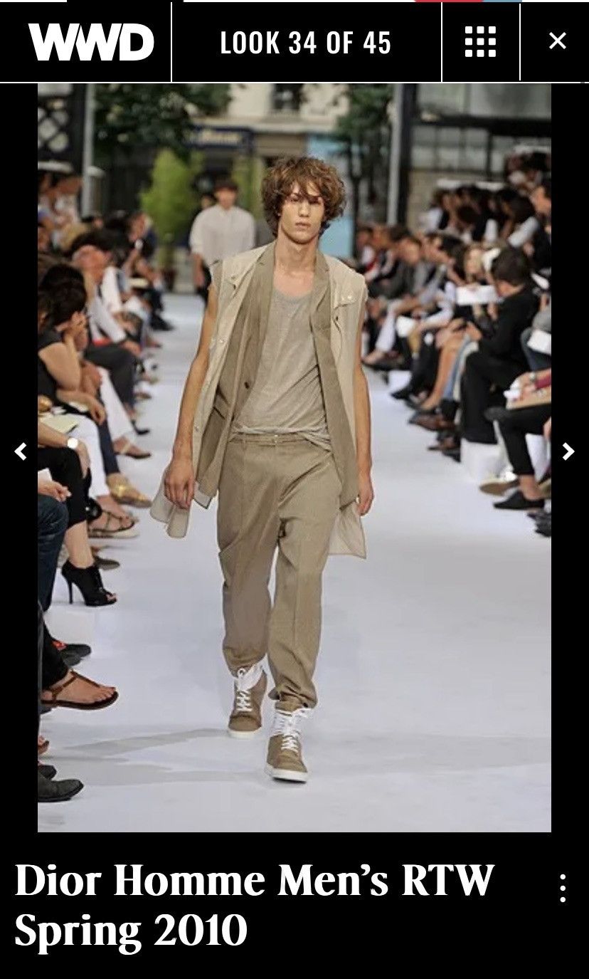 image of Dior Homme Ss 2010 Runway Hoodied Vest From Paris Showroom in Beige, Men's (Size Medium)