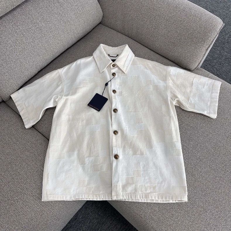 Louis Vuitton Louis Vuitton SS24 Beige Check Embroidered Shirt - dmc Size US S / EU 44-46 / 1 - 1 Thumbnail