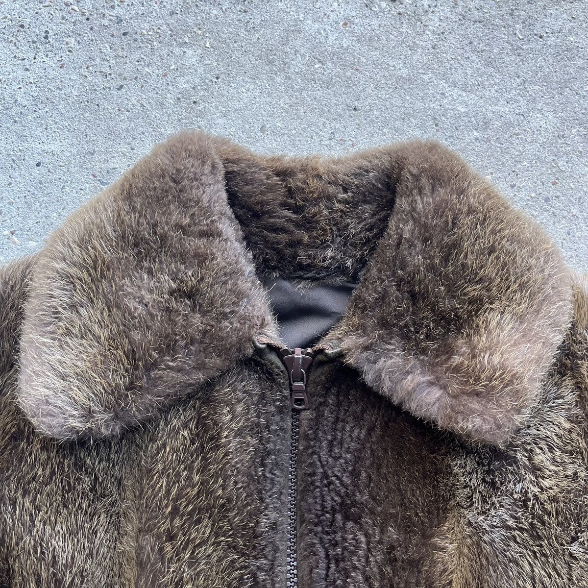 Japanese Brand × Vintage Natural Fur bomber flight vintage riri zip jacket Brown Size US S / EU 44-46 / 1 - 2 Thumbnail
