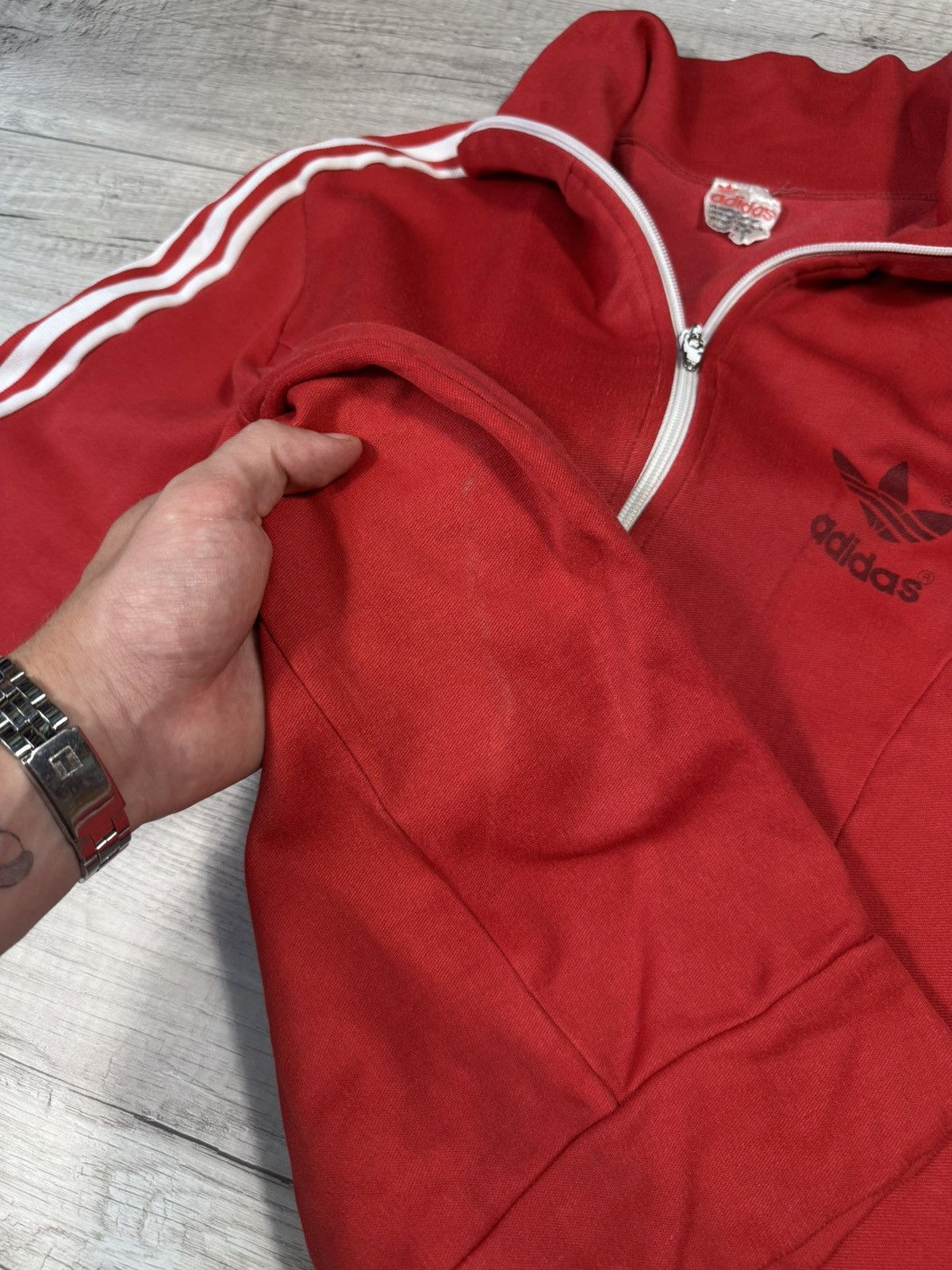 Adidas Adidas Vintage Made In Korea Track Jacket 80’s Red Size 6 Size US M / EU 48-50 / 2 - 12 Thumbnail