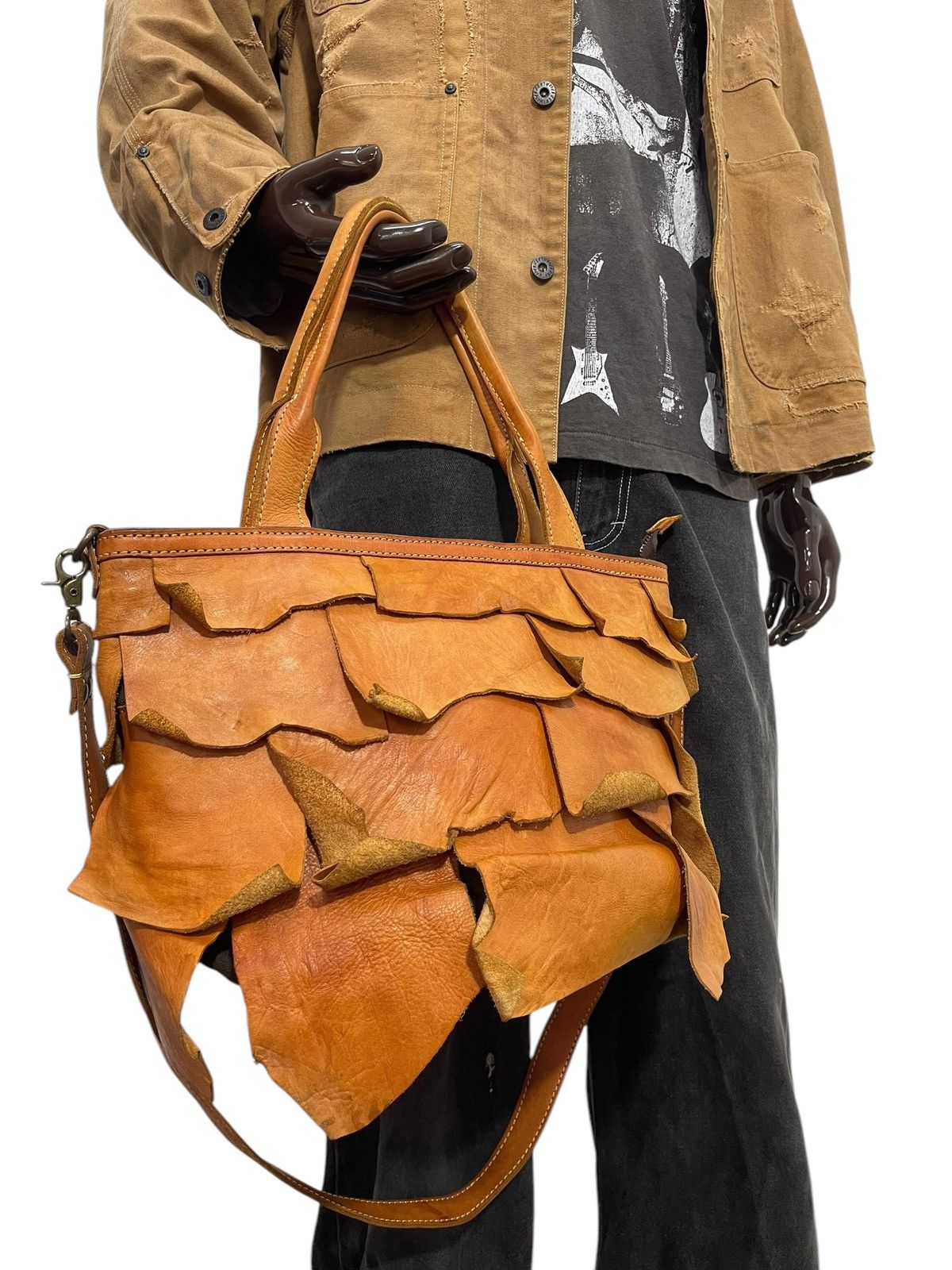 Genuine Leather Full Leather Patina Peaks Peak Japan Tote Shoulder Bag 1🟩7 Size ONE SIZE - 4 Thumbnail