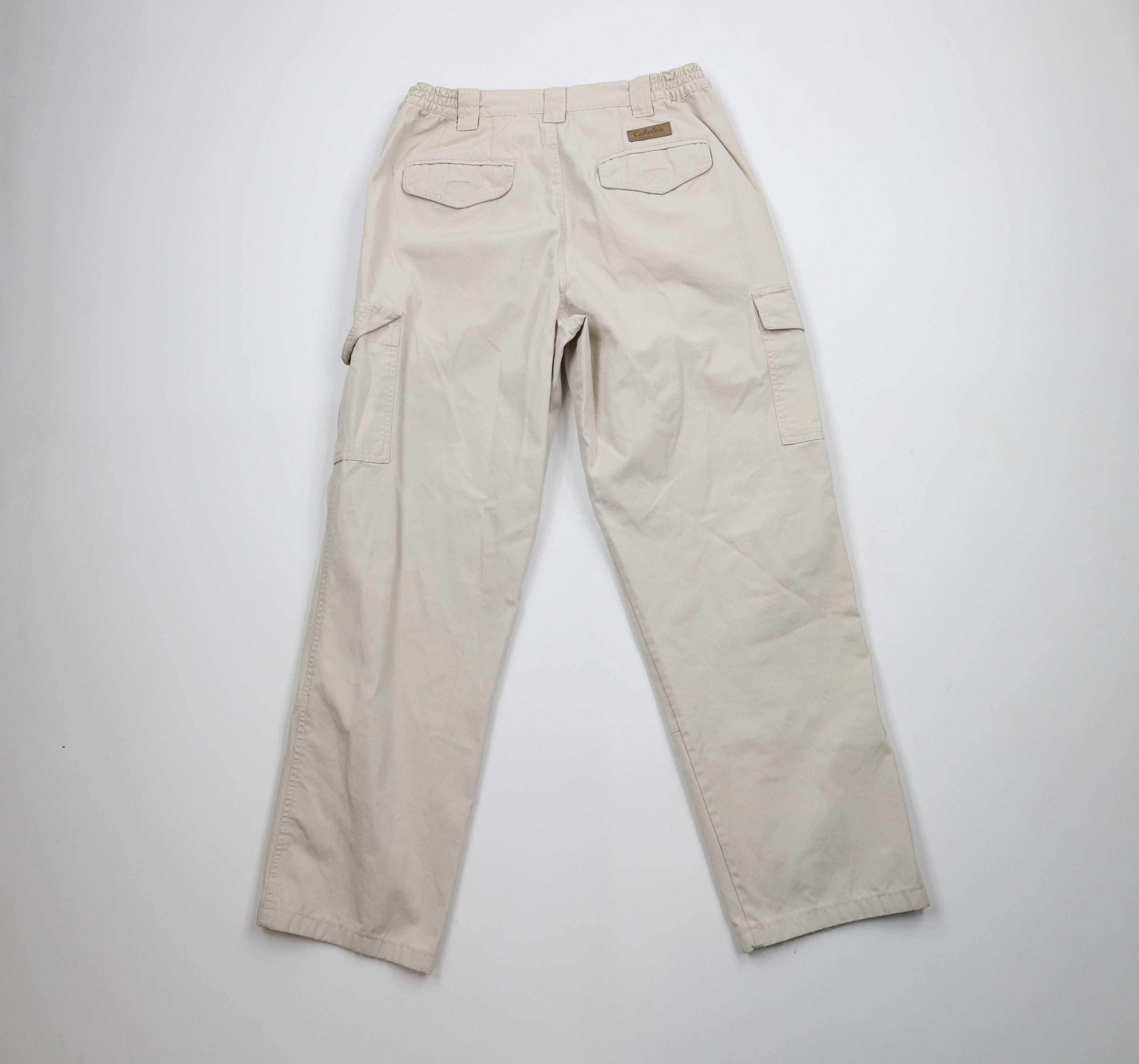 Cabelas × Vintage Vintage 90s Cabelas Wide Leg Double Knee Cargo Pants Beige Size 34" / US 12 / IT 48 - 9 Thumbnail