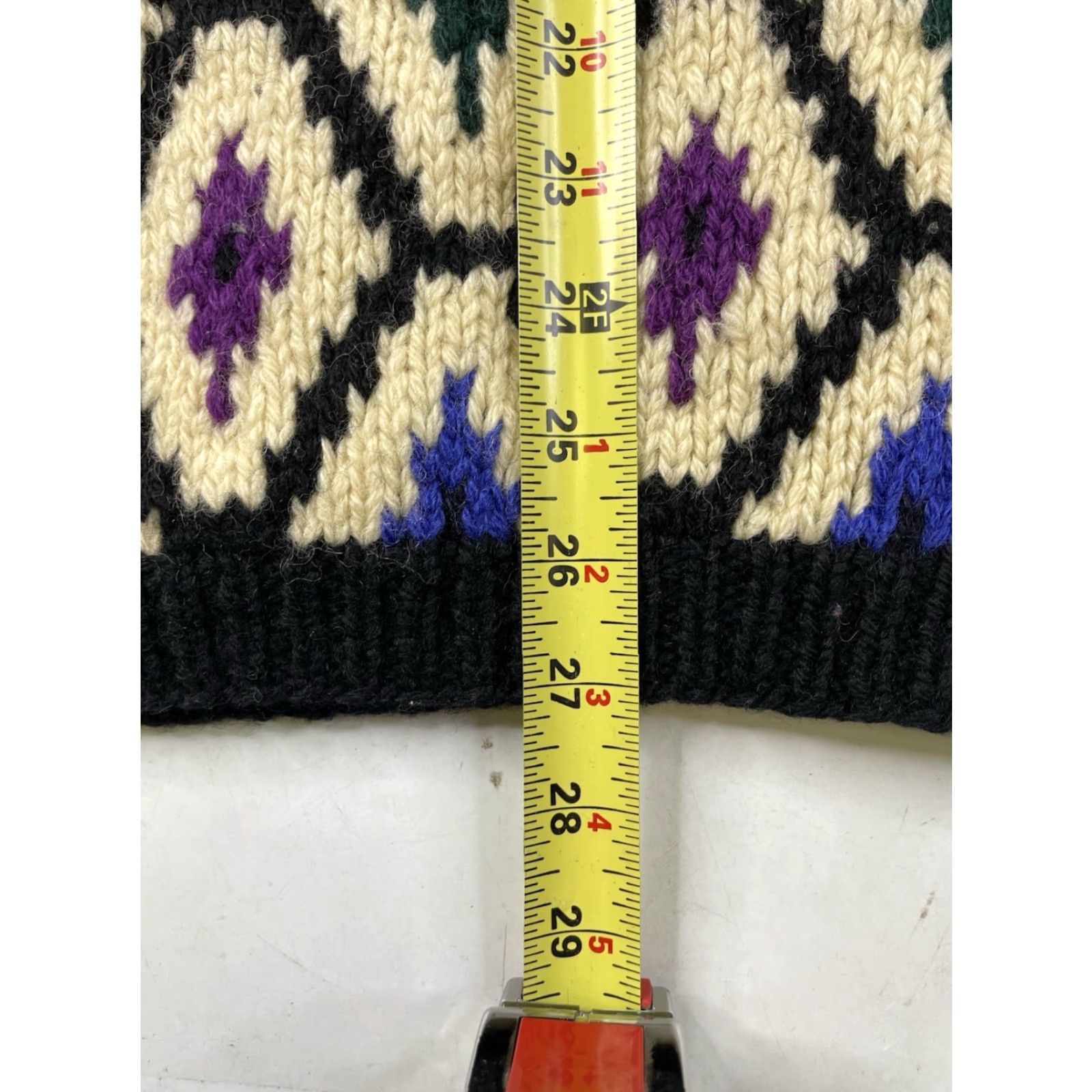Gap VINTAGE Gap Sweater Women's Knit Wool Pullover Medium Cream Geometric Diamond Nordic Oversized Geometric Pattern Wool Knit Pullover M Women Size M / US 6-8 / IT 42-44 - 4 Thumbnail