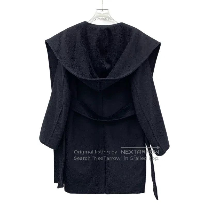 Other Max Mara Navy Camel Hair Hooded Belted Long-Sleeve Coat Size S / US 4 / IT 40 - 2 Thumbnail