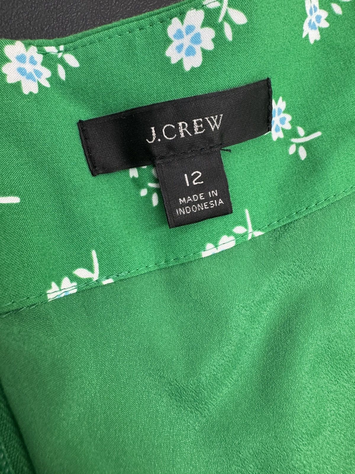 J.Crew J. CREW WOMENS A-LINE DRESS US 12 GREEN FLORAL VISCOSE | Grailed