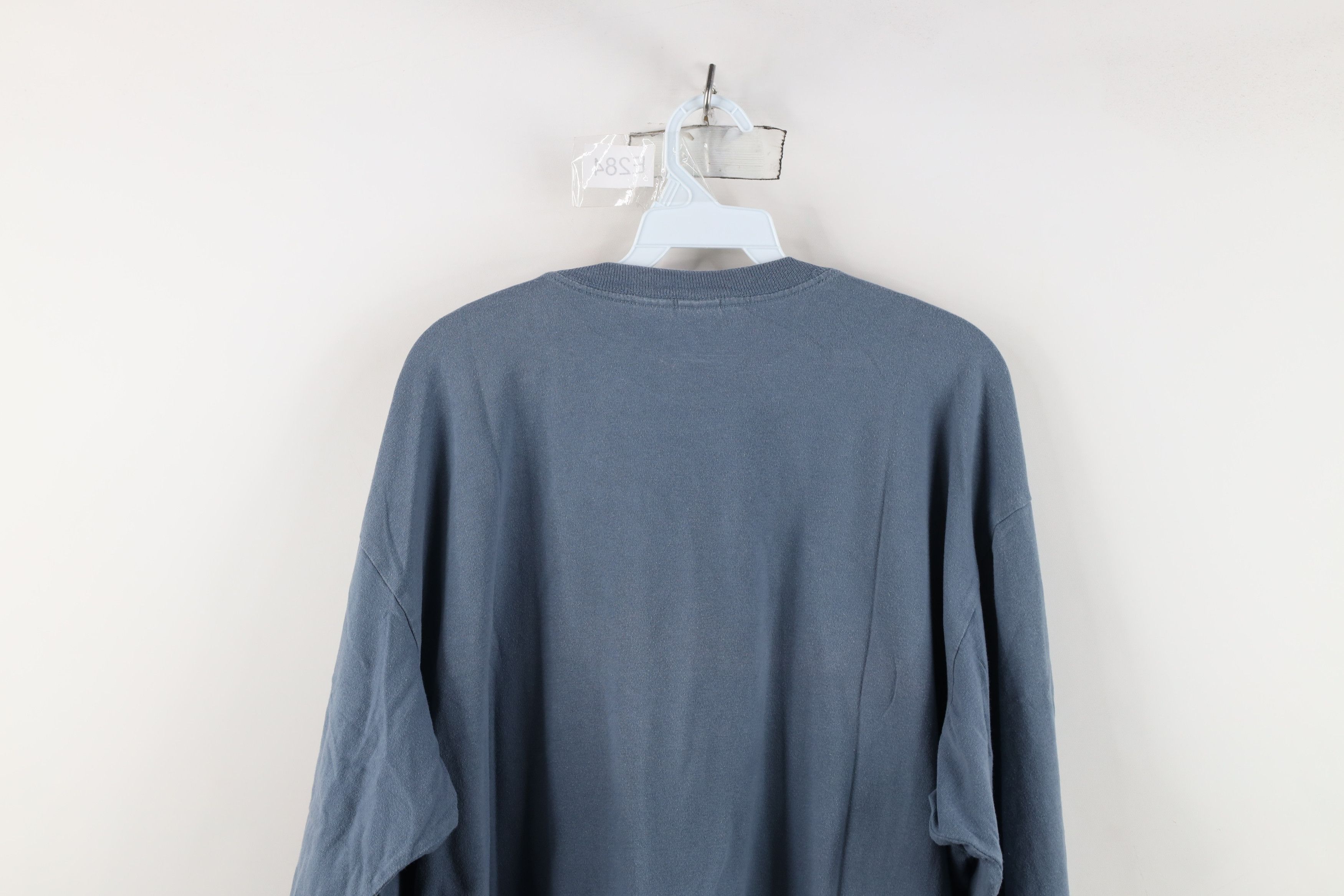Vintage Vintage 90s Streetwear Blank Cotton Long Sleeve T-Shirt Blue Size US XL / EU 56 / 4 - 11 Thumbnail