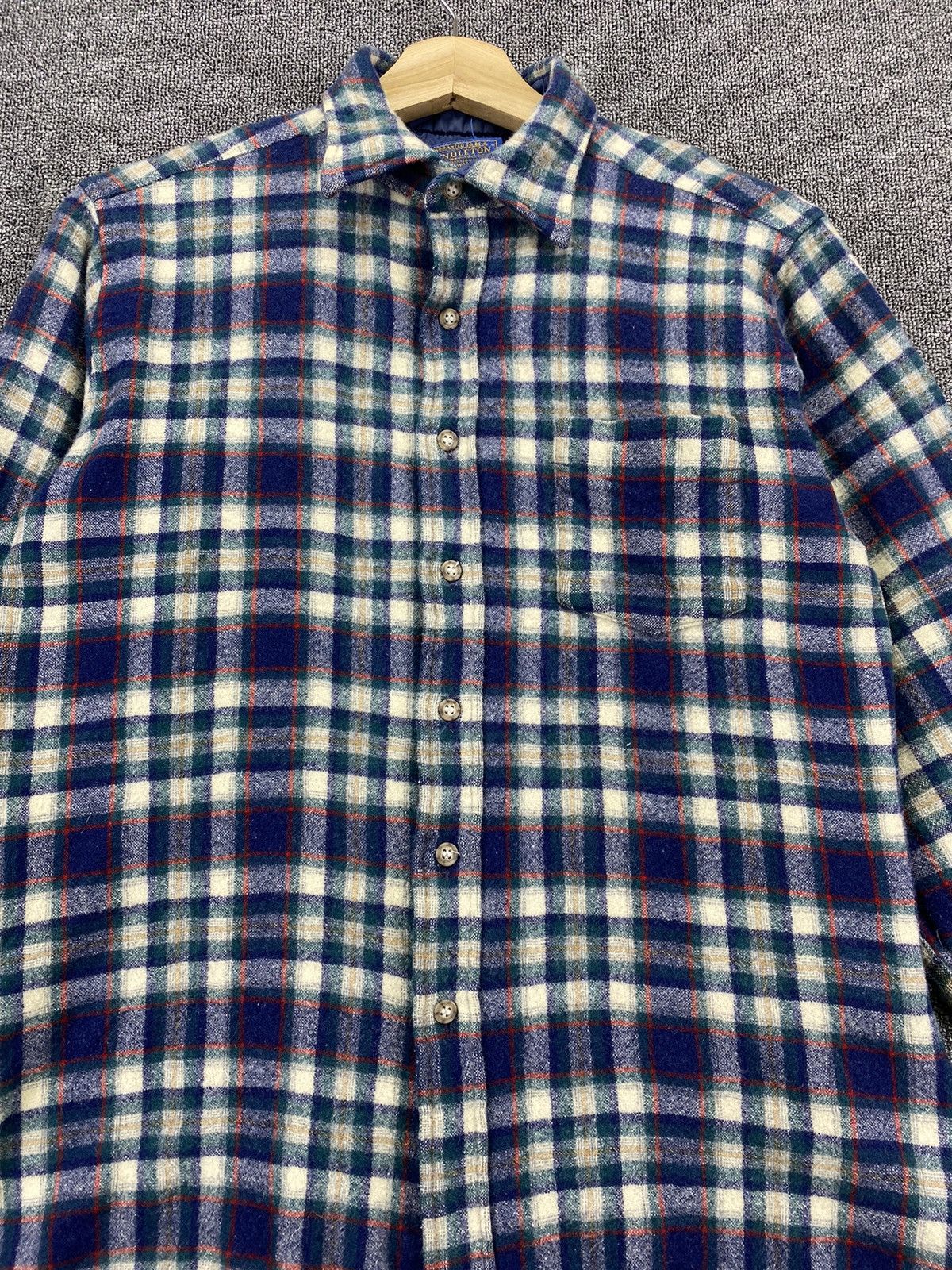 Pendleton Vintage Pendleton Wool Flannel Shadow Plaid Shirts Button Up Size M / US 6-8 / IT 42-44 - 5 Thumbnail