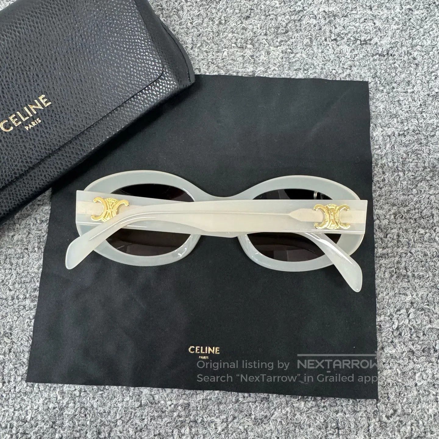 Celine CELINE Milk-white; oval, retro design; sunglasses| Size ONE SIZE - 2 Thumbnail