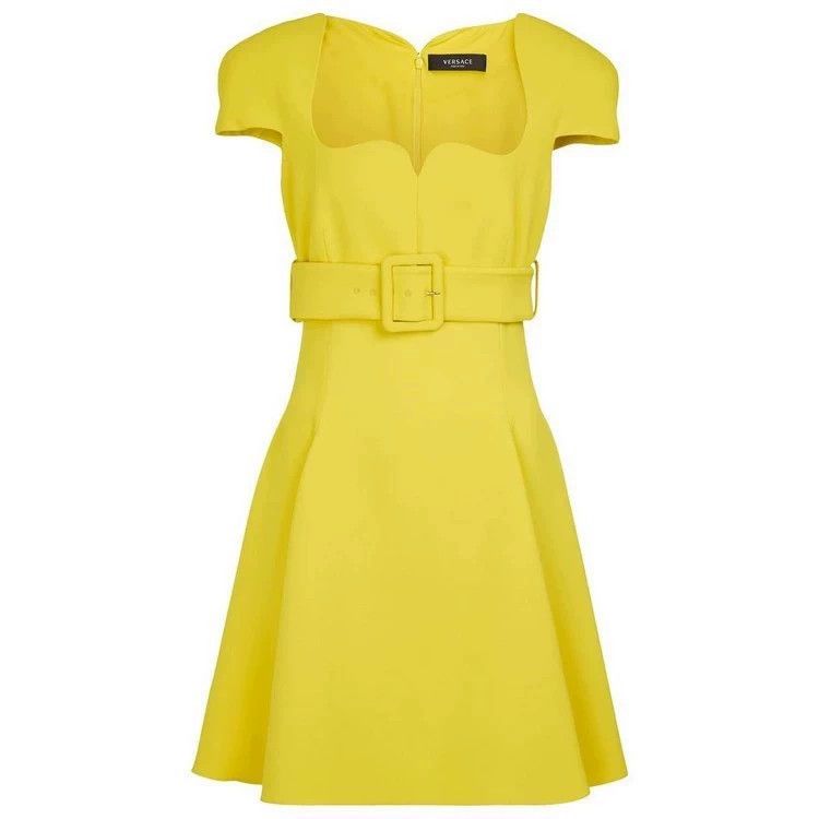 Versace Women with belted silk dresses
