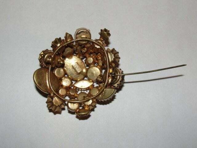 Designer Austrian Crystal Brooch and Murano Glass Cabochons Size ONE SIZE - 3 Thumbnail