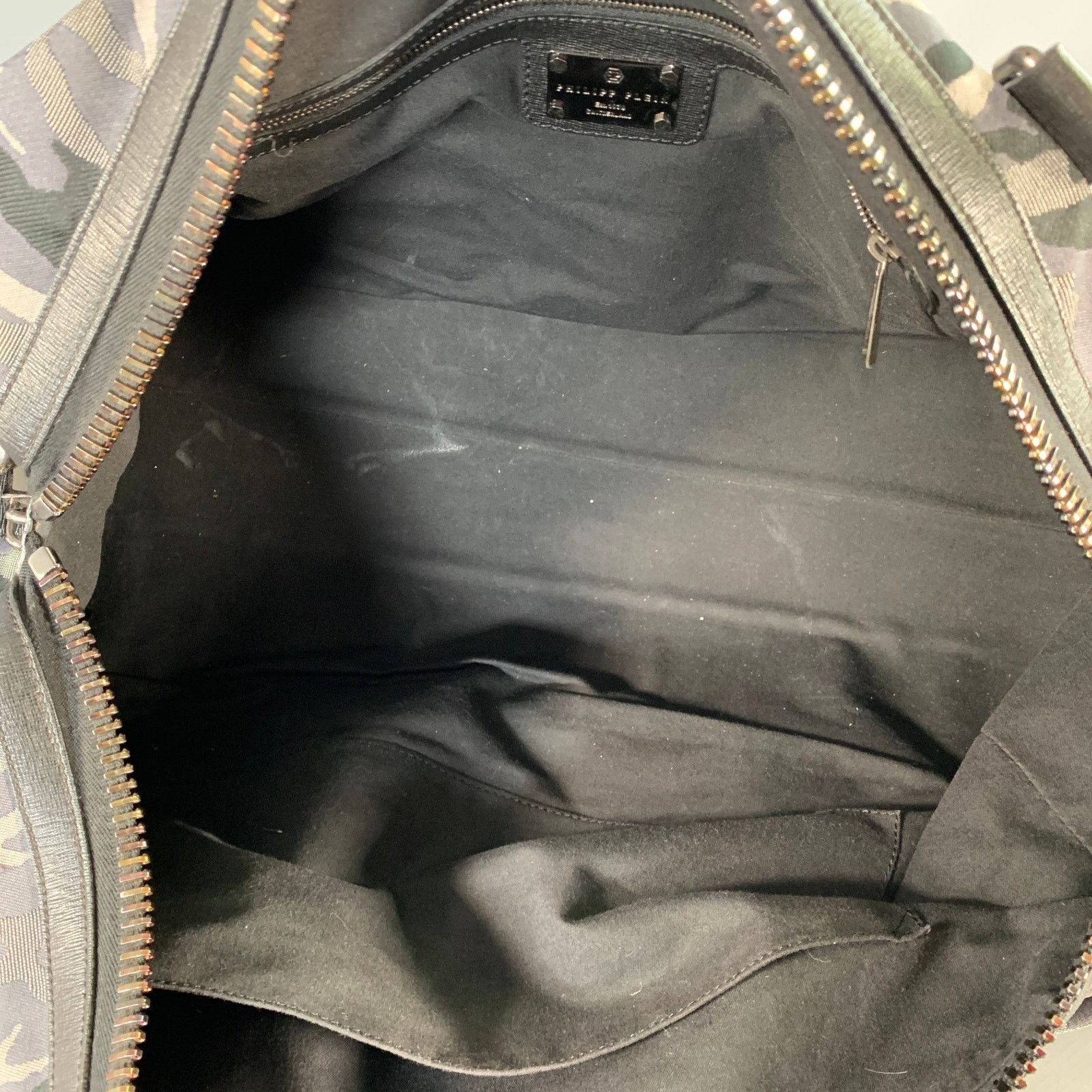 Philipp Plein PHILLIPP PLEIN Grey Camouflage Saffiano Leather Canvas Bag Size ONE SIZE - 8 Thumbnail