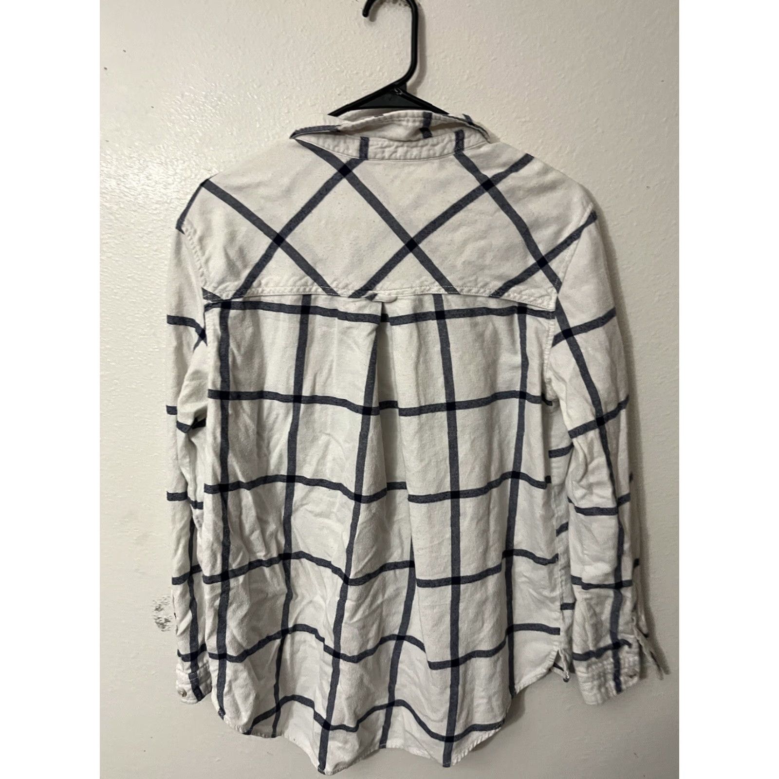 Bdg BDG Urban Outfitters Large White Plaid Flannel Button Up Long Sleeve Shirt Women L Size L / US 10 / IT 46 - 2 Thumbnail