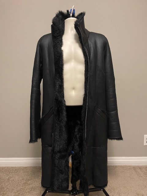 Inaisce Inaisce Leather Long Coat 100% Lambskin Long-Hair Shearling Size US XL / EU 56 / 4 - 2 Thumbnail