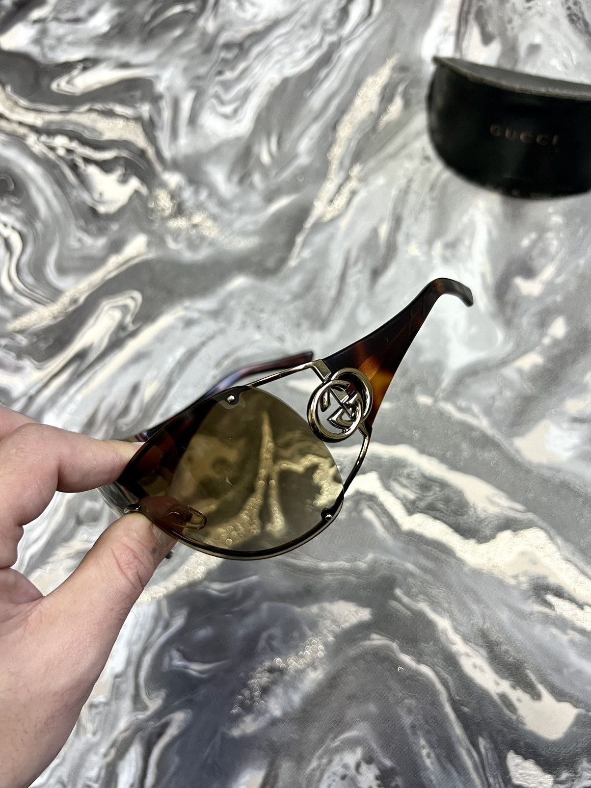 Gucci 90s Gucci Sunglasses Mask Logo Shield GG Sport Vintage Size ONE SIZE - 2 Thumbnail