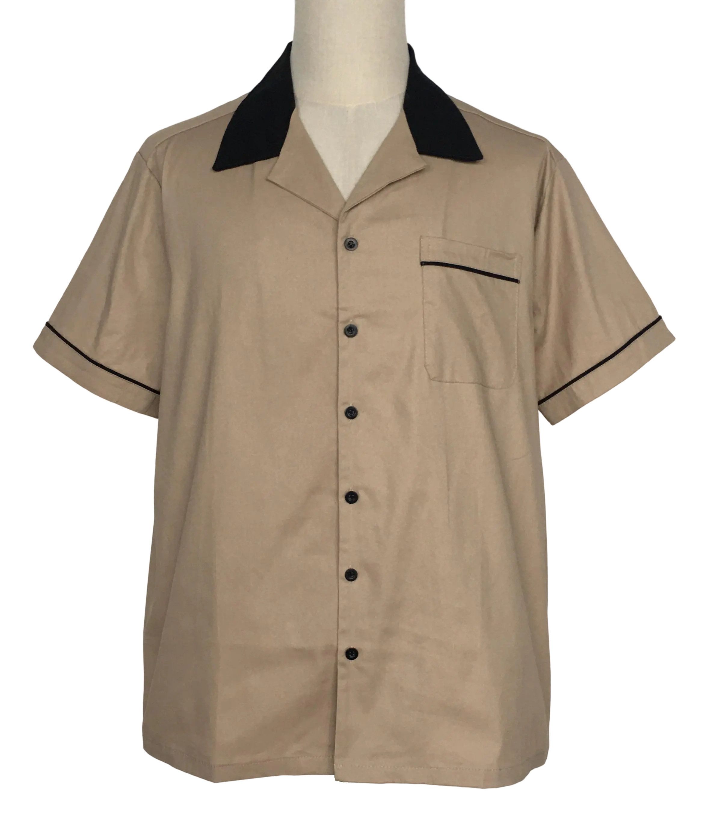 Other Brown-Short Sleeve Bowling Shirts Pocket Casual Clothing Size US XXL / EU 58 / 5 - 1 Thumbnail