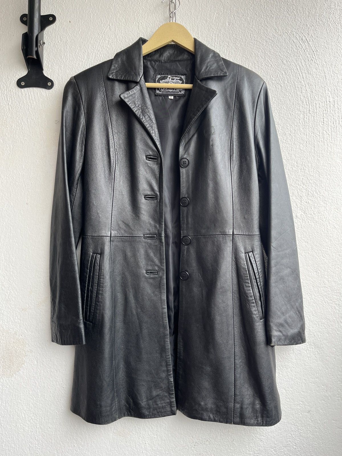 Leather × Vera Pelle Vintage Vera Pelle Long Coat Designer Leather Jacket Italy Size US S / EU 44-46 / 1 - 1 Thumbnail