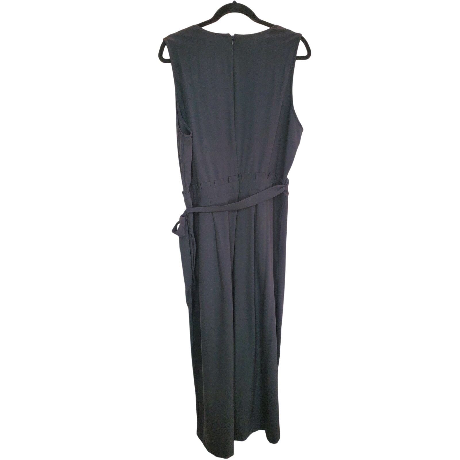 Other ECI New York Black Tie Waist Wide Leg Jumpsuit Size 2X Size 40" / US 18 - 2 Thumbnail