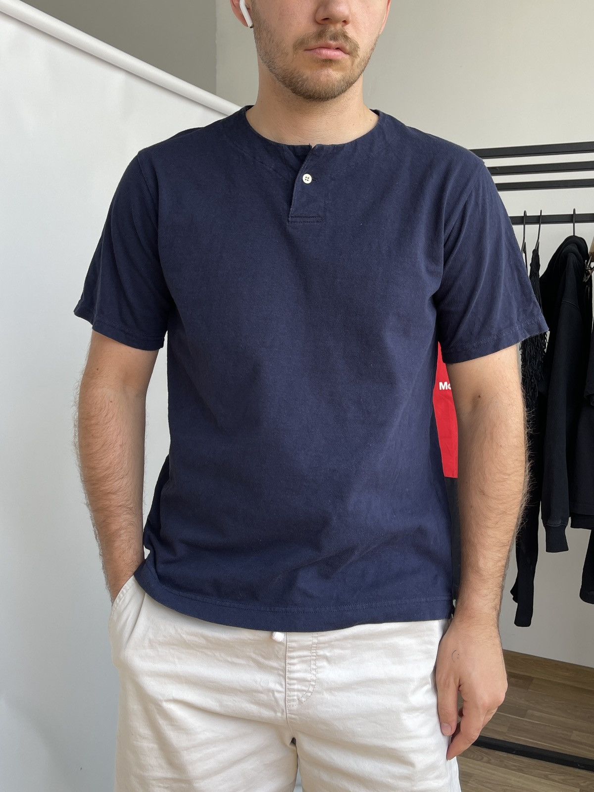 Jackman Jackman Tanabe Meriyasu Japan Cotton Navy Tshirt Size M Size US M / EU 48-50 / 2 - 2 Thumbnail